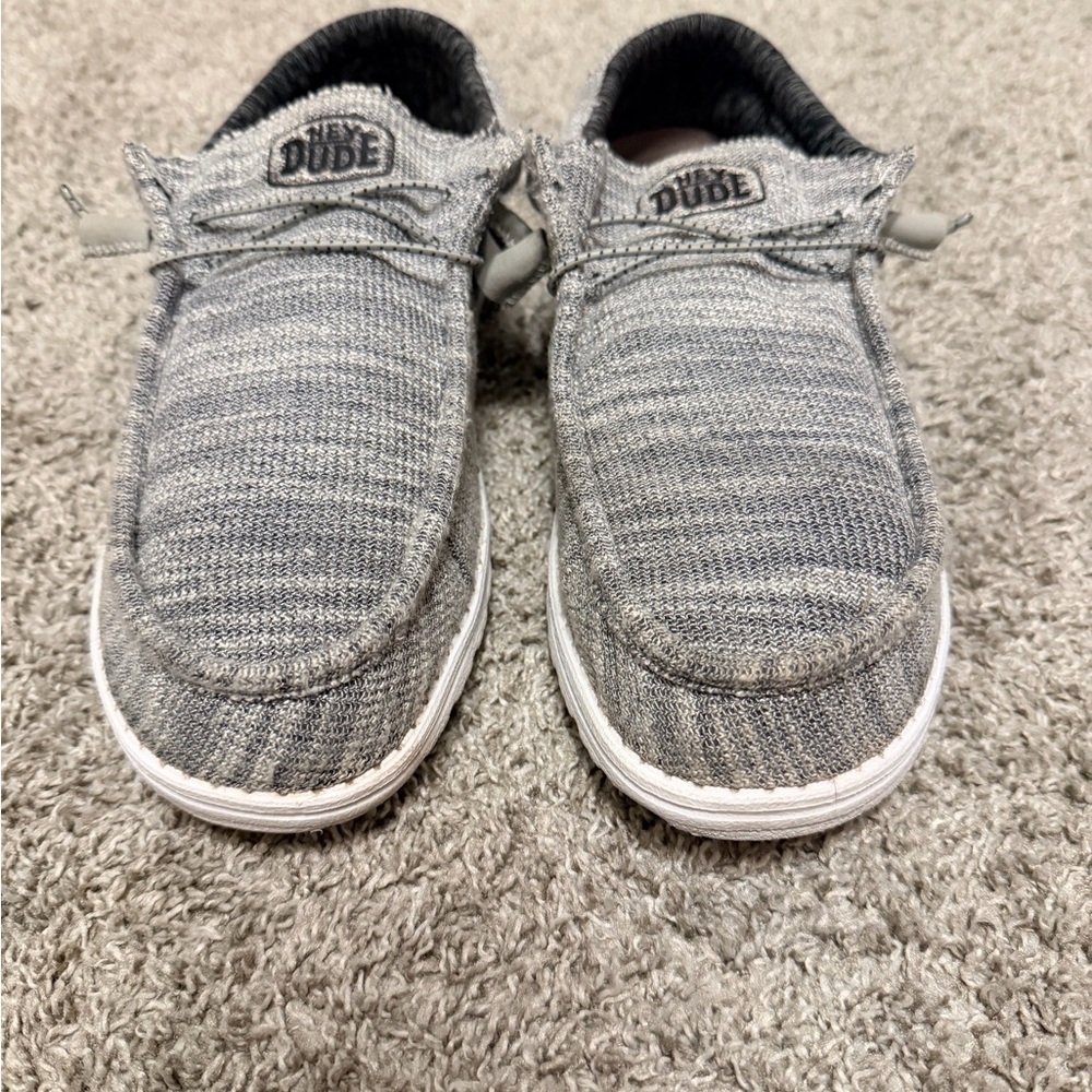 Hey Dude Men's Gray Knit Slip-On Sneakers